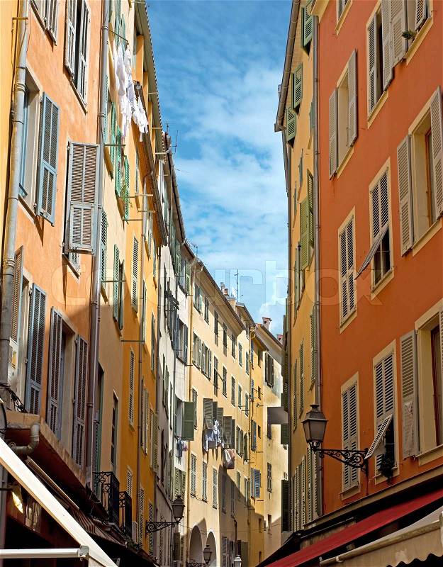 Nice - Houses in the old town, stock photo