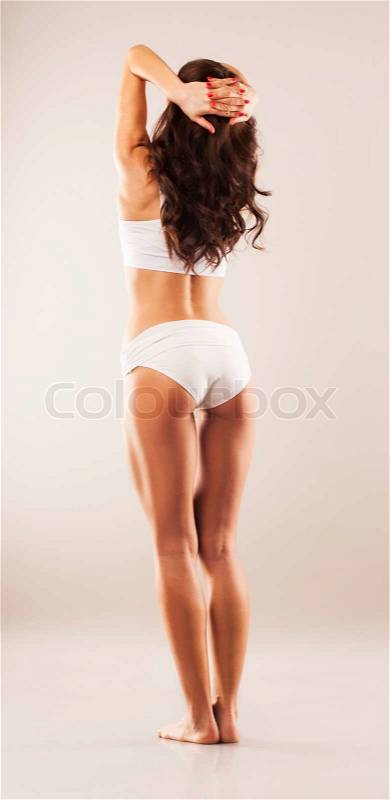 Inflated woman\'s body. view from the back, stock photo