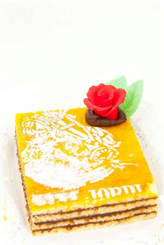 Yolk cake, stock photo