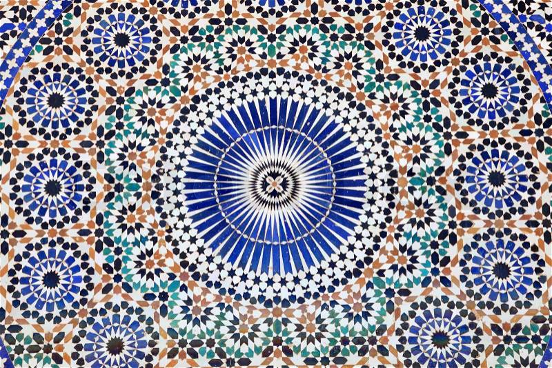 Oriental mosaic in Morocco, North Africa, stock photo