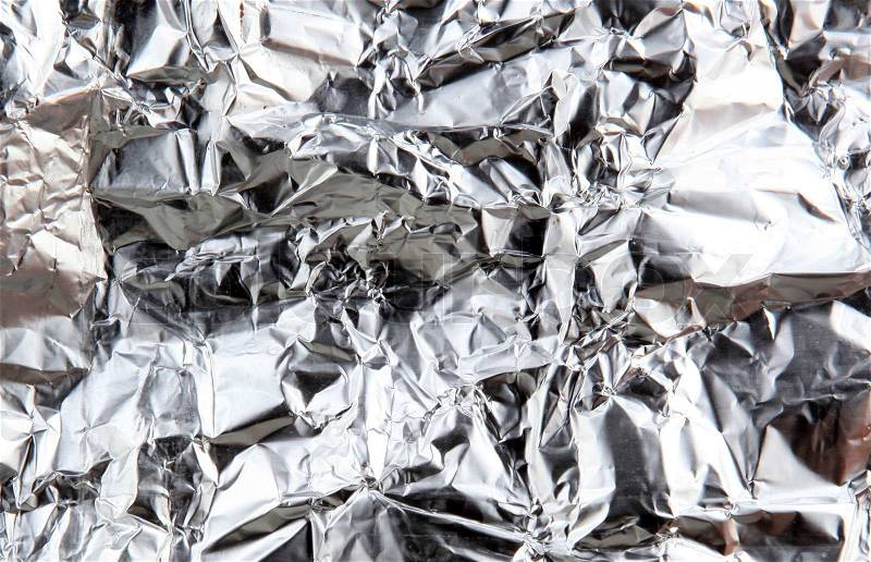 Silver rough wrinkle foil texture, stock photo
