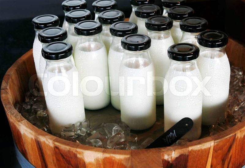 Milk bottle, stock photo