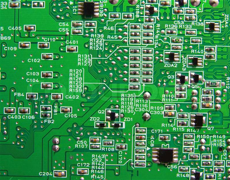 Texture, Green circuit board, stock photo