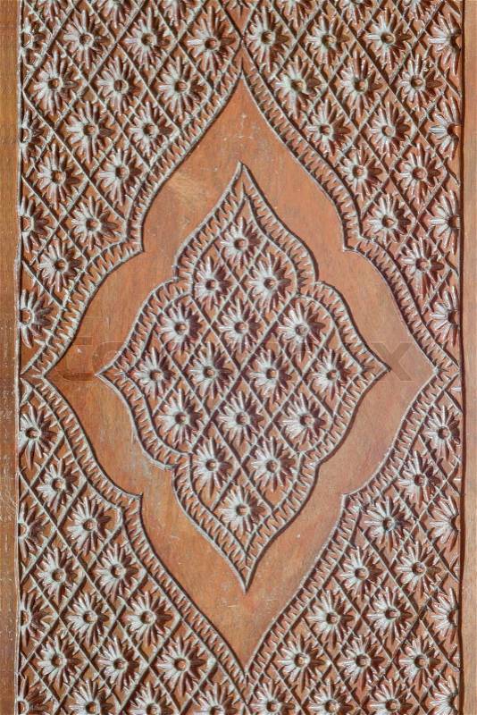 Wood Thai pattern Handmade wood carvings. Phrae Thailand, stock photo