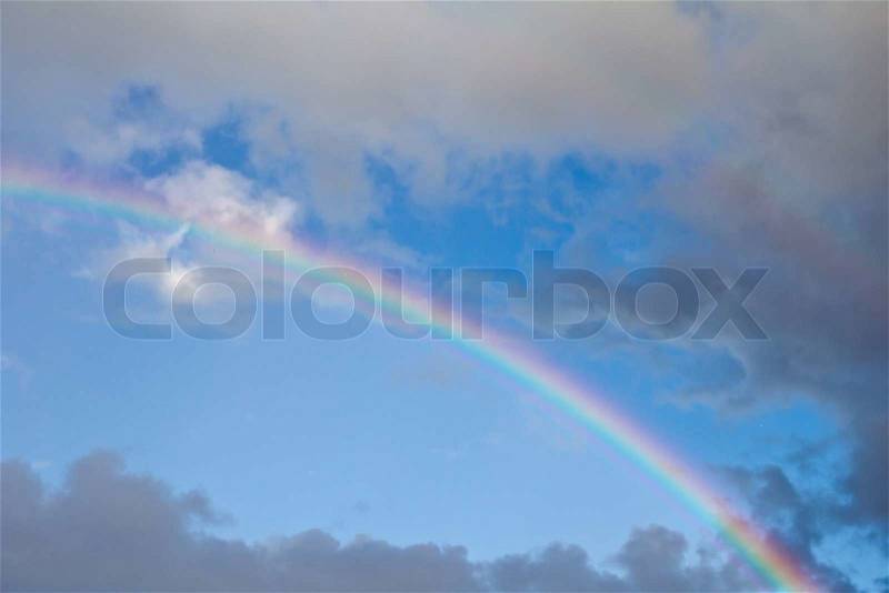Rainbow in the sky on the nature, stock photo