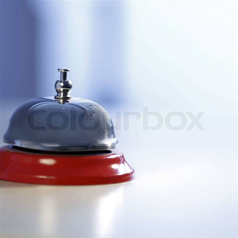 Close up photo of a bell in a hotel, stock photo