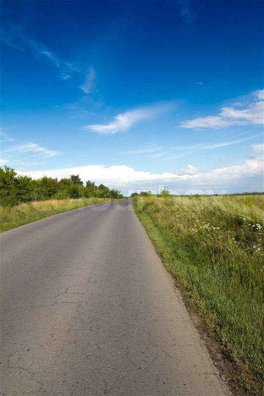 Old asphalt road on nature, stock photo