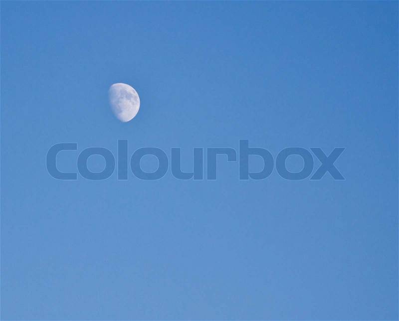 Moon on a blue sky on the nature, stock photo