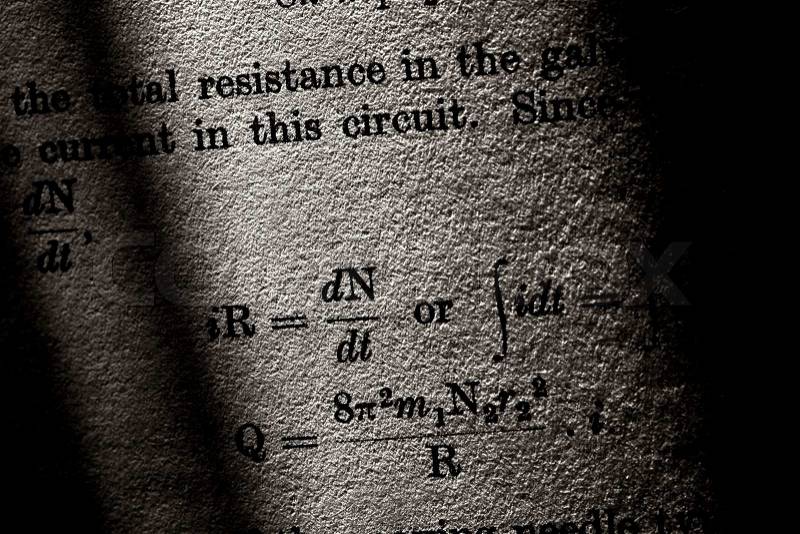 Close up of old grunge Science book, stock photo