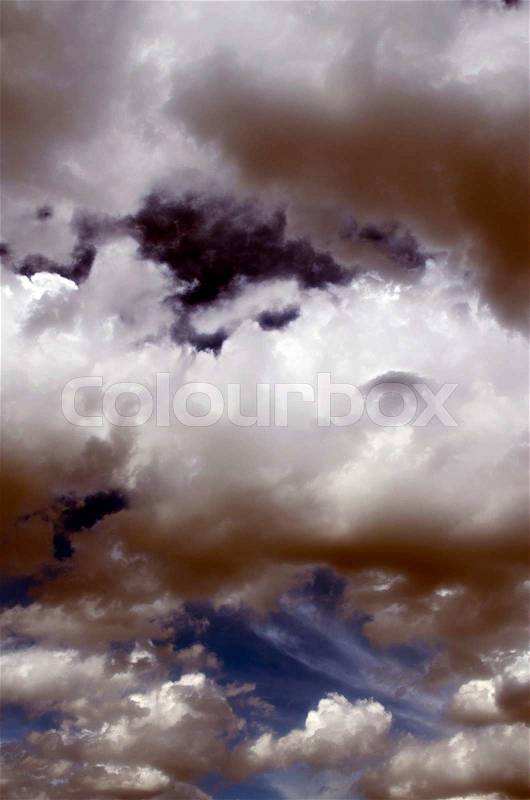 The Fluffy Cloudy Deep Blue Sky Scape 061, stock photo