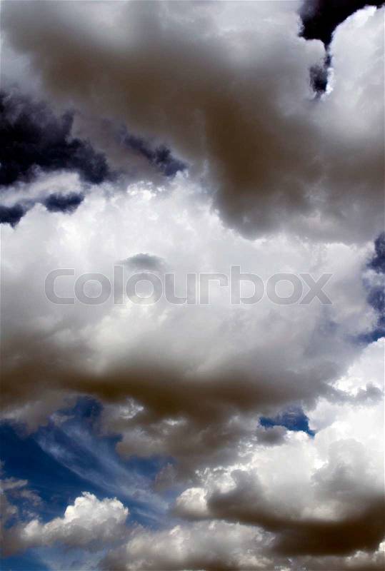 The Fluffy Cloudy Deep Blue Sky Scape 071, stock photo