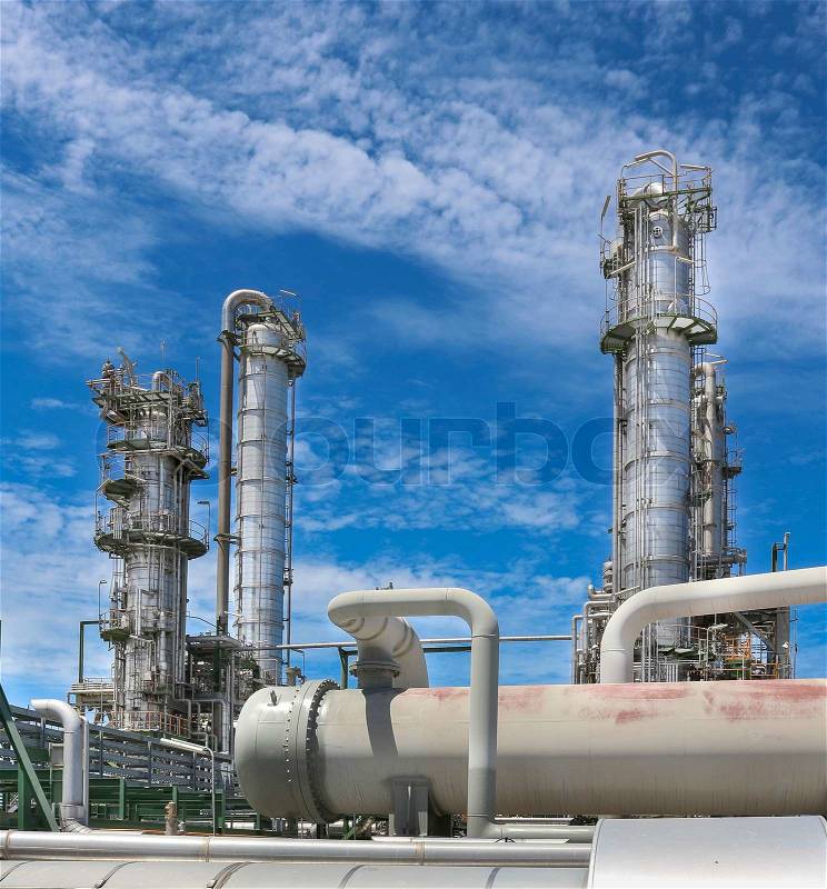 Chemical plant on day time, stock photo