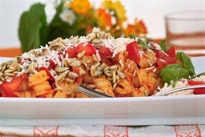 Italian noodle salad, stock photo