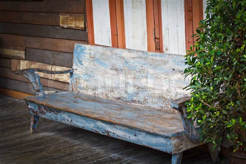 Old wooden chair background, stock photo