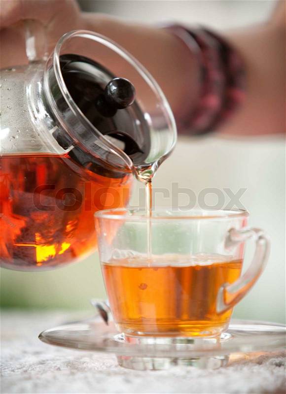 Pour tea, stock photo