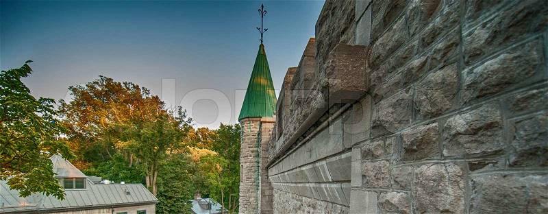 Wonderful medieval architecture of Quebec City, Canada, stock photo