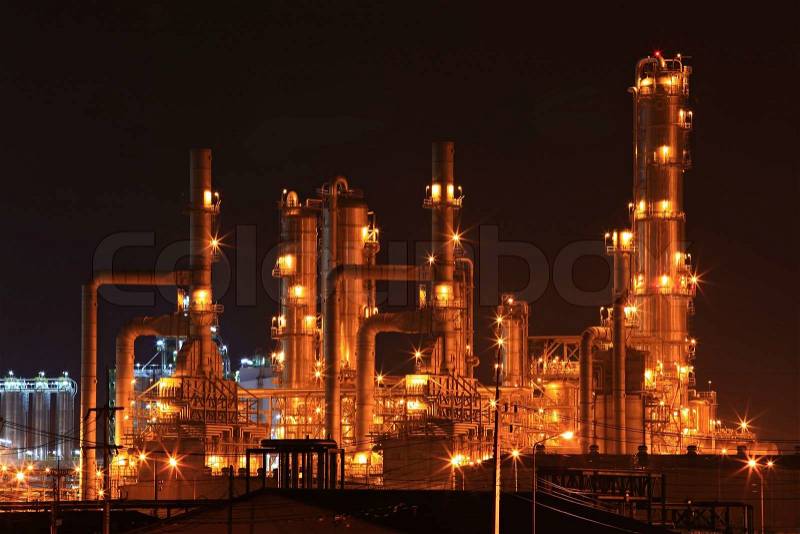 Oil refinery factory, stock photo