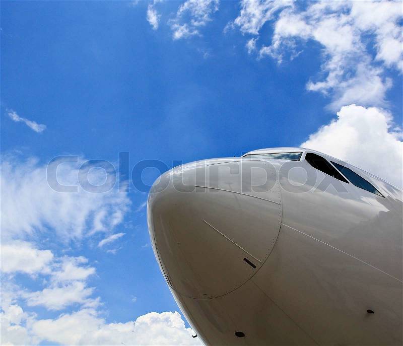 Aeroplane ,Aircraft Airport parking, stock photo