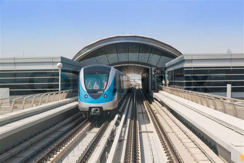 DUBAI, UAE - NOVEMBER 14 - The construction cost of the Dubai Metro project has shot up by about 80 per cent from the original US$ 4.2 billion to US$ 7.6 billion. Picture taken on November 14, 2012, stock photo