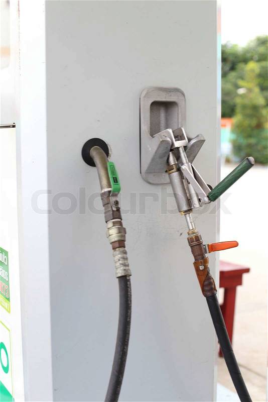 Lpg gas pipeline in the gas pump, stock photo