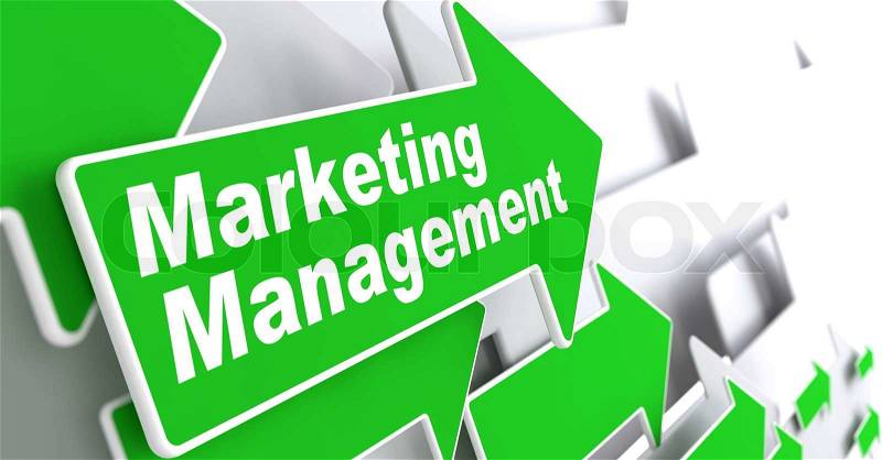 Marketing Management - Business Concept. Green Arrow with \