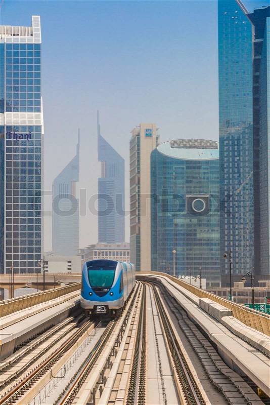 DUBAI, UAE - NOVEMBER 14 - The construction cost of the Dubai Metro project has shot up by about 80 per cent from the original US$ 4.2 billion to US$ 7.6 billion. Picture taken on November 14, 2012, stock photo
