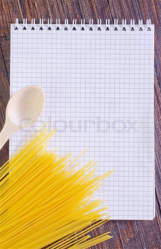 Note for recipe, stock photo