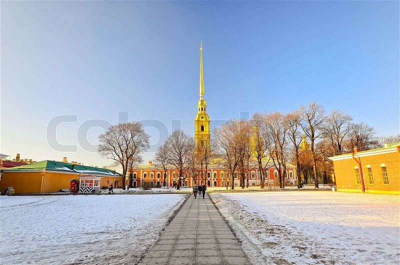 The Peter and Paul Fortress, Saint Petersburg, Russia, stock photo
