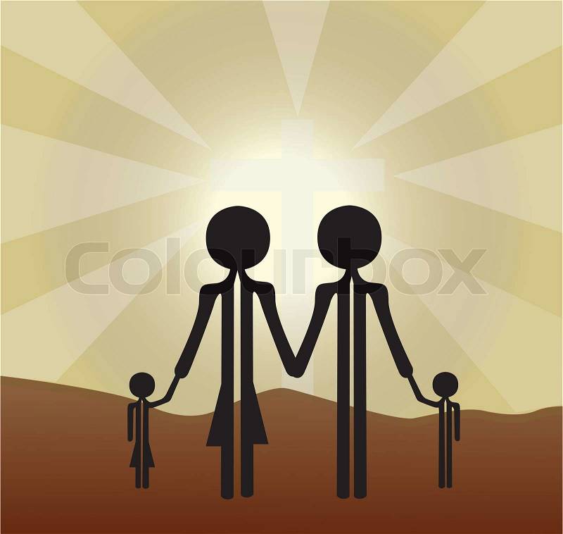 Family for the holy cross, stock photo