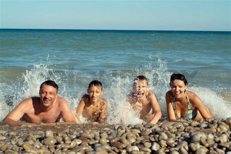 Cheerful family have a great time with each other\'s, stock photo