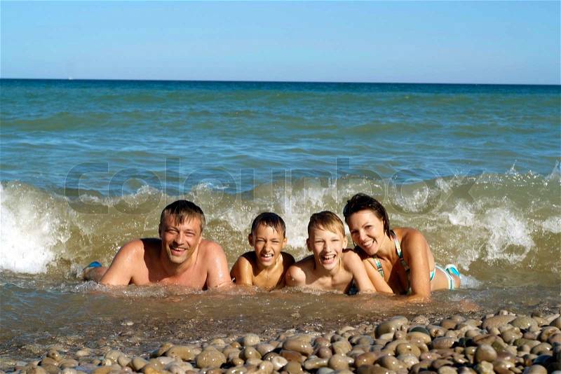 Cheerful family have a great time with each other\'s, stock photo