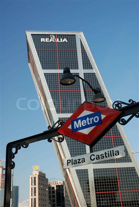 Metro station Plaza Castilla in Madrid, Spain, stock photo