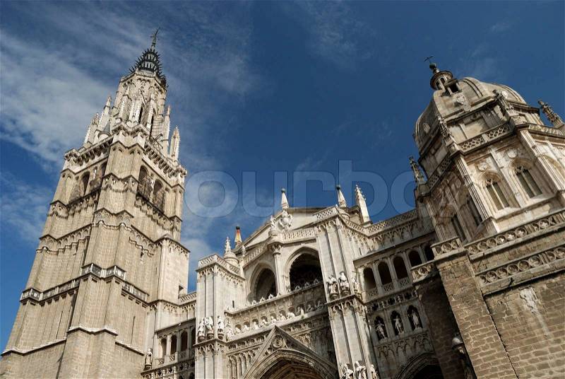 Cathedral of Saint Mary of Toledo, Spain, stock photo