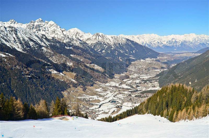 Mountains ski resort Innsbruck Austria - nature and sport background, stock photo
