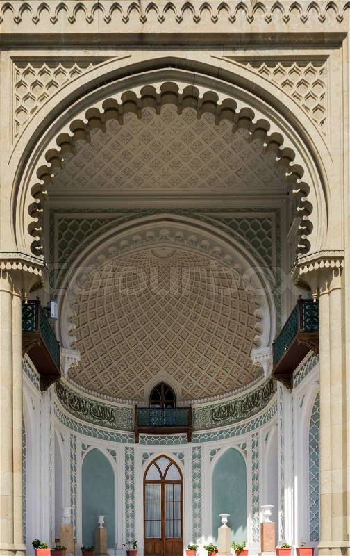 Alhambra in Arabian style in the terrace, stock photo