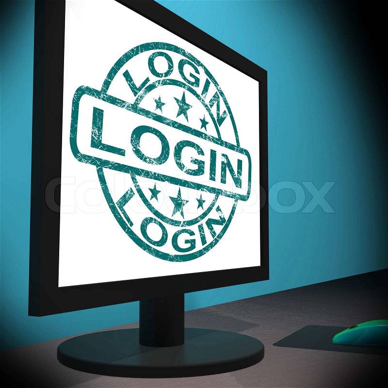 Login Screen Showing Web Internet Log In Security, stock photo