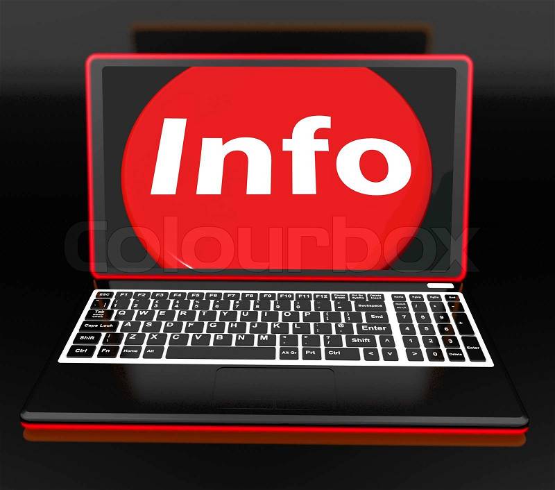 Info On Laptop Meaning Help Knowledge Information And Assistance Online, stock photo