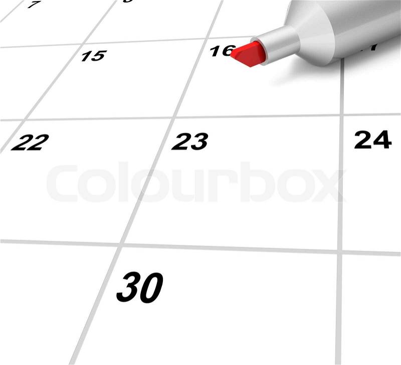 Blank Calendar Showing Plan Appointment Schedule Or Event, stock photo