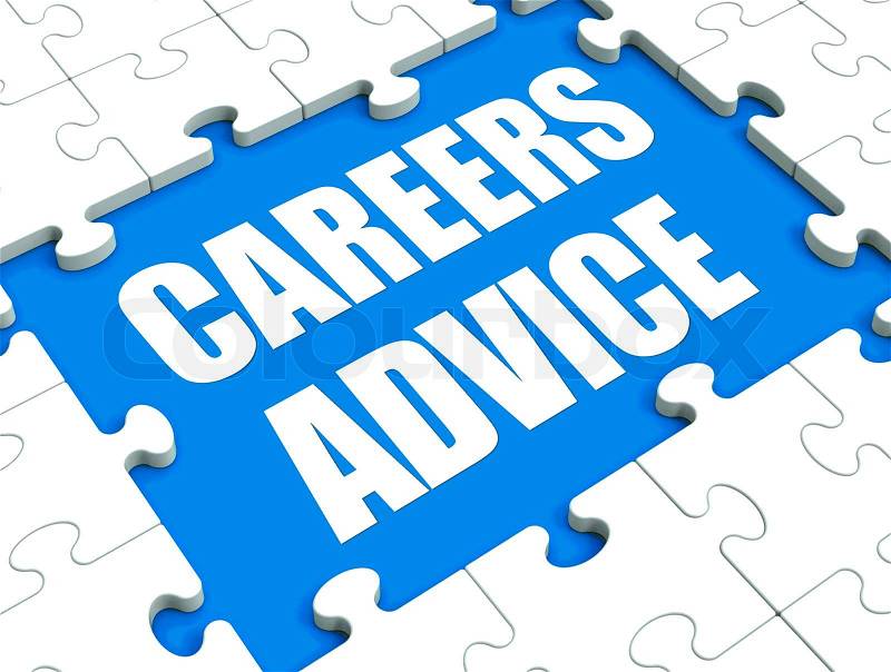 Careers Advice Puzzle Showing Employment Guidance Advising And Assistance, stock photo
