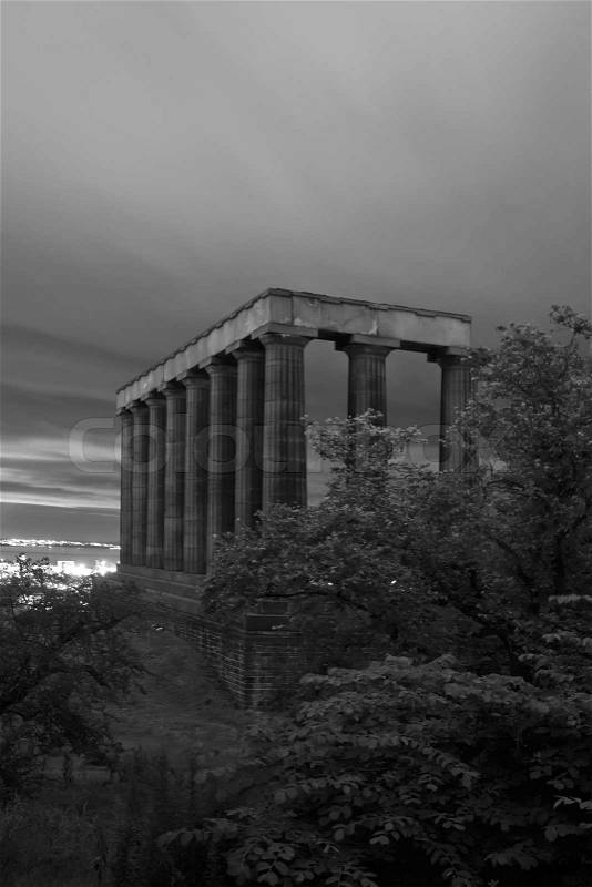 The National Monument, Carlton Hill, Edinburgh, stock photo