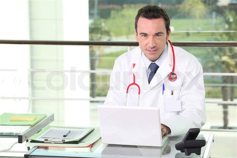 Physician in consultation, stock photo