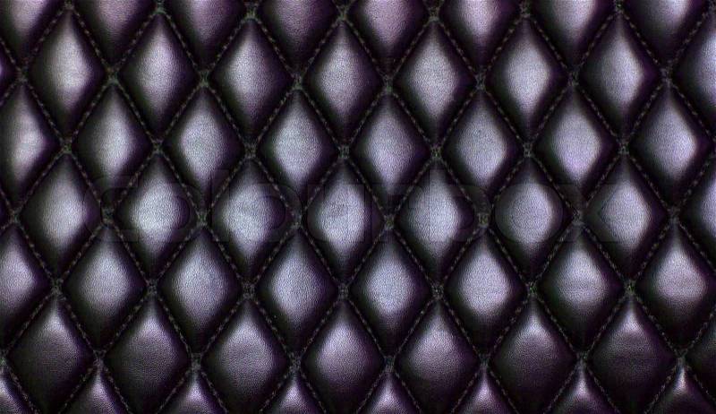Black quilted leather background, stock photo