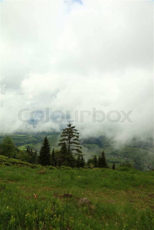 Mountain landscape Storm clouds in the mountains, stock photo