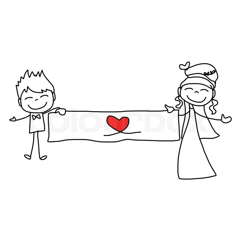 7905812 hand drawing cartoon character lovers wedding