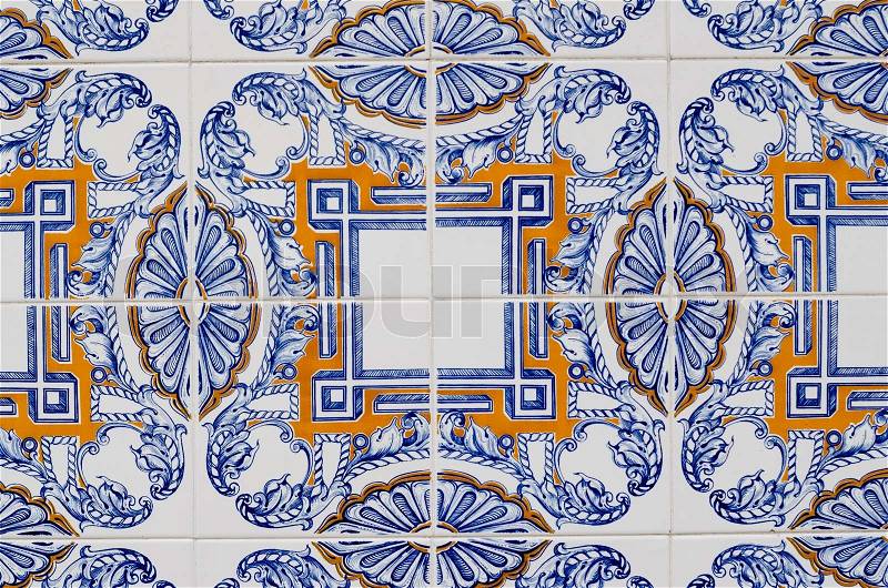 Vintage spanish tiles background, stock photo
