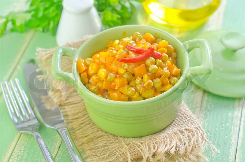 Corn and peas, stock photo