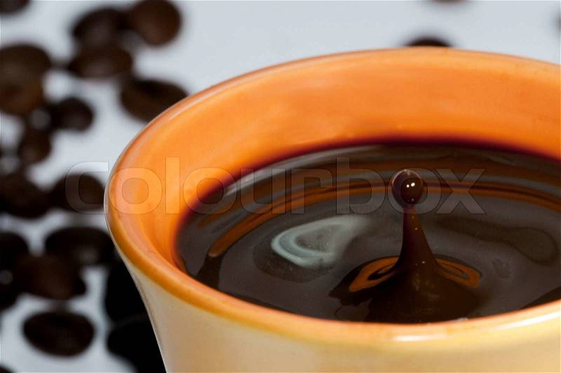 Drop of coffee, stock photo