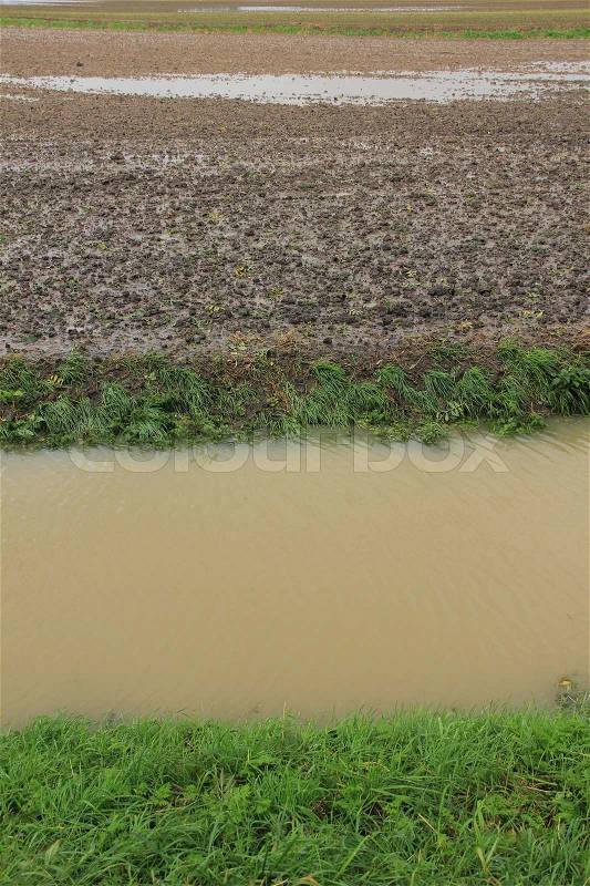 High water level in pit, stock photo