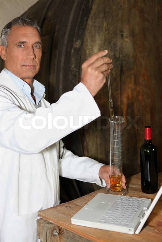 Wine testing, stock photo