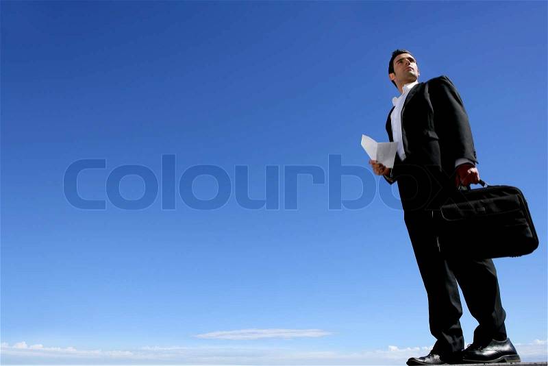 Businessman with a vision, stock photo